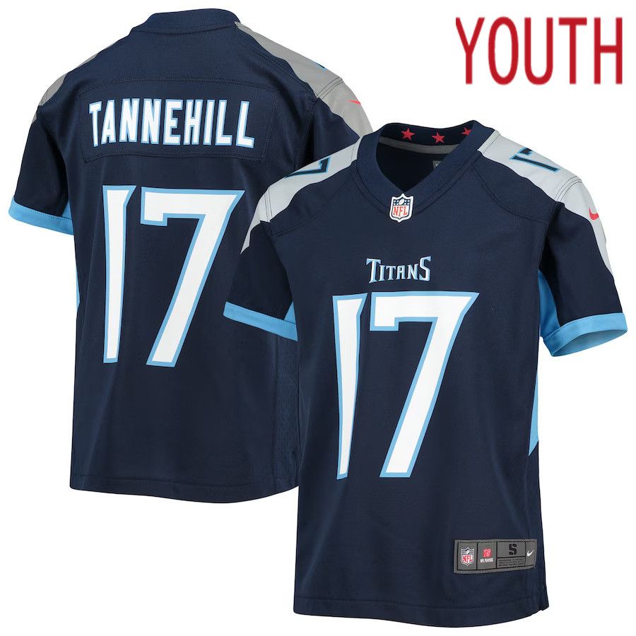 Youth Tennessee Titans #17 Ryan Tannehill Nike Navy Game NFL Jersey